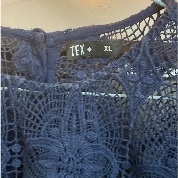 New / Comfy  Net Navy Blue Party top - Picture 3 of 4